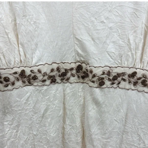 Karen Kane Cream V Neck Floral Crinkle Flare Sleeve Top Size 2X - Picture 5 of 10